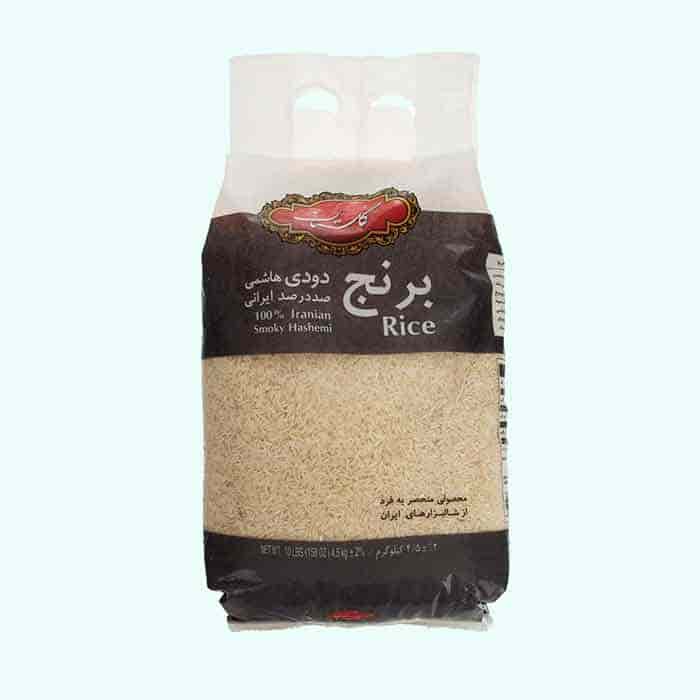 برنج ایرانی دودی طارم هاشمی گلستان ممتاز معطر و خوش پخت طبیعت فروشگاه مواد غذایی پیک